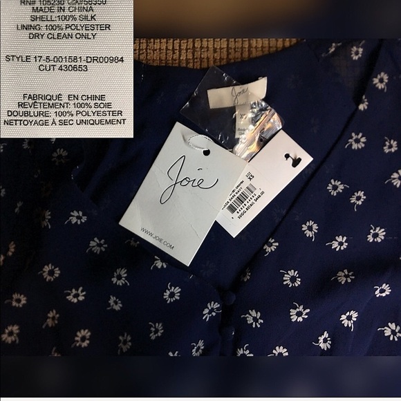 Joie Floral Silk Blue and White Asymmetrical Dress - Picture 8 of 12